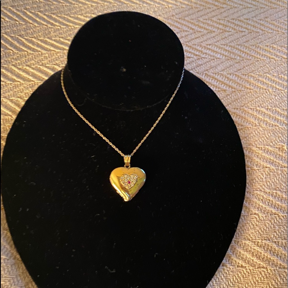 Lenox Gold Club Sterling Silver Vermeil 4 fold heart locket